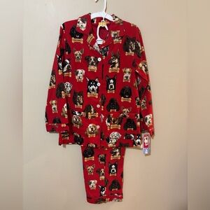 Nick & Nora Flannel Dog Breeds Milkbone Pajama Set